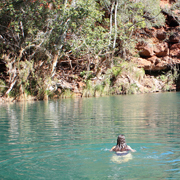 Lady in water at Fern Pool Karijini National Park