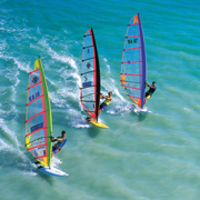 3 windsurfers