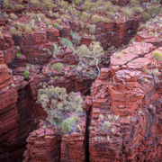 Aerial view of Oxers Lookout in Karijini National Park
