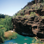 Gorgeous blue water in gorge at Karijini National Park